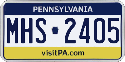 PA license plate MHS2405