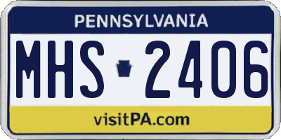 PA license plate MHS2406