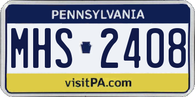 PA license plate MHS2408
