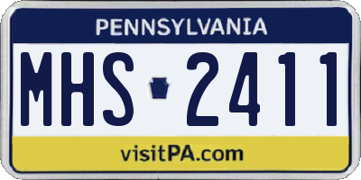 PA license plate MHS2411