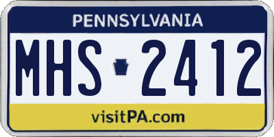 PA license plate MHS2412