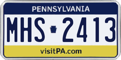 PA license plate MHS2413