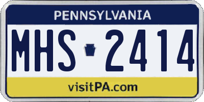 PA license plate MHS2414