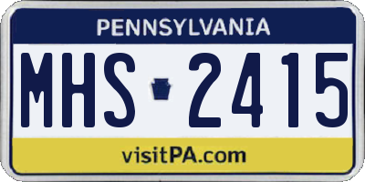PA license plate MHS2415