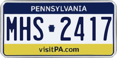 PA license plate MHS2417