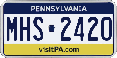 PA license plate MHS2420