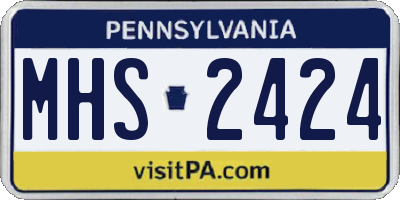 PA license plate MHS2424