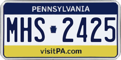 PA license plate MHS2425