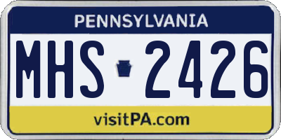 PA license plate MHS2426