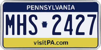 PA license plate MHS2427