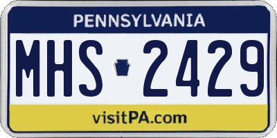 PA license plate MHS2429