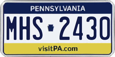 PA license plate MHS2430