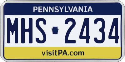 PA license plate MHS2434