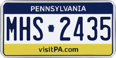 PA license plate MHS2435