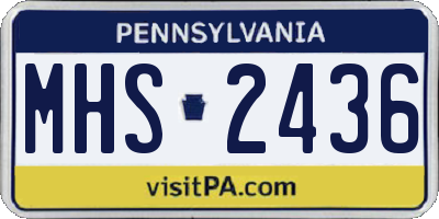 PA license plate MHS2436
