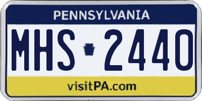 PA license plate MHS2440
