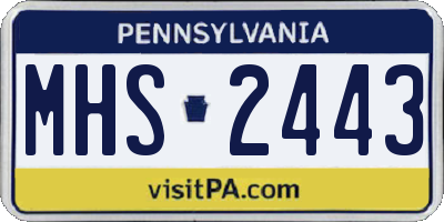 PA license plate MHS2443