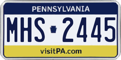 PA license plate MHS2445