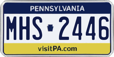 PA license plate MHS2446