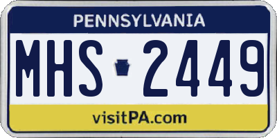 PA license plate MHS2449