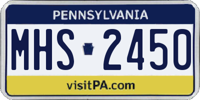 PA license plate MHS2450