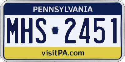 PA license plate MHS2451
