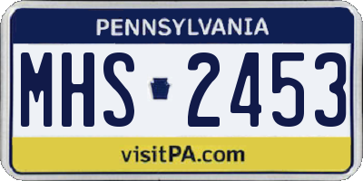 PA license plate MHS2453