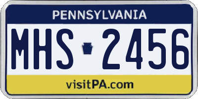 PA license plate MHS2456