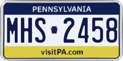 PA license plate MHS2458