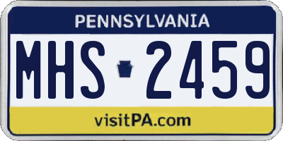 PA license plate MHS2459