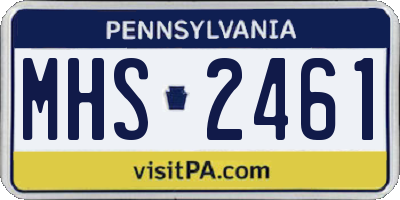 PA license plate MHS2461