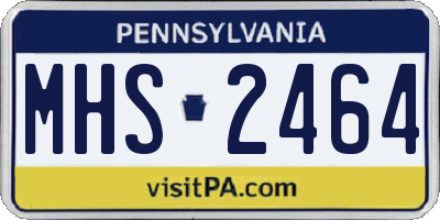 PA license plate MHS2464