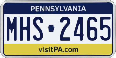 PA license plate MHS2465