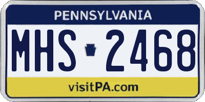 PA license plate MHS2468
