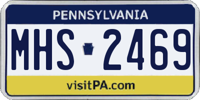 PA license plate MHS2469