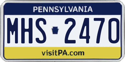 PA license plate MHS2470