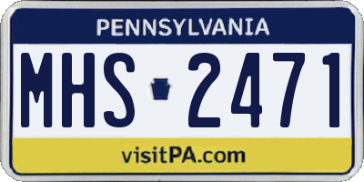 PA license plate MHS2471