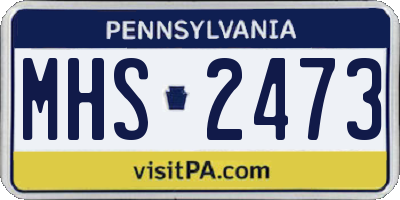 PA license plate MHS2473