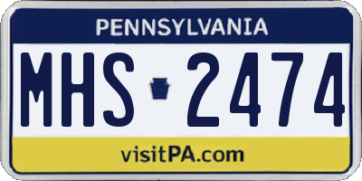 PA license plate MHS2474