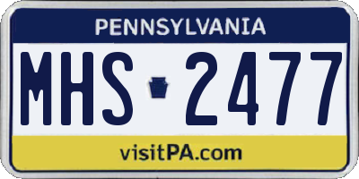 PA license plate MHS2477