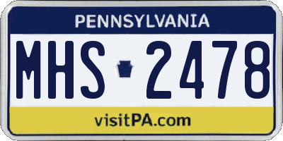 PA license plate MHS2478