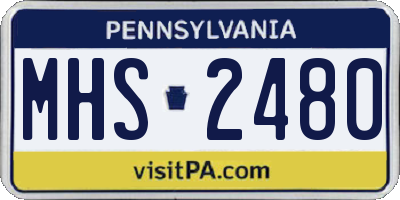 PA license plate MHS2480