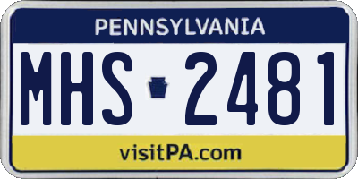 PA license plate MHS2481
