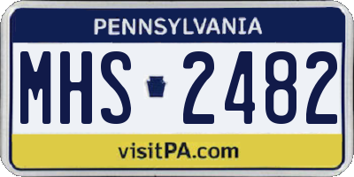 PA license plate MHS2482