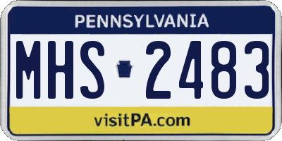 PA license plate MHS2483