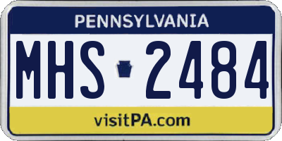 PA license plate MHS2484