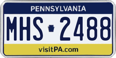 PA license plate MHS2488