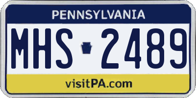 PA license plate MHS2489