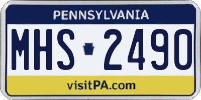 PA license plate MHS2490