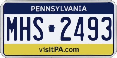 PA license plate MHS2493
